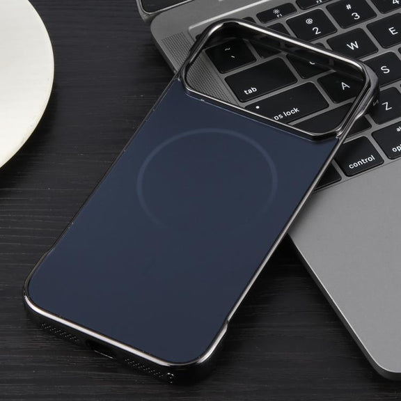 For iPhone 17 Pro Electroplating Frameless Frosted Anti-Glare PC MagSafe Phone Case(Black)