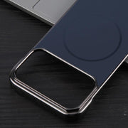 For iPhone 17 Pro Electroplating Frameless Frosted Anti-Glare PC MagSafe Phone Case(Black)