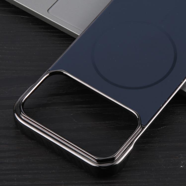 For iPhone 17 Pro Electroplating Frameless Frosted Anti-Glare PC MagSafe Phone Case(Black)