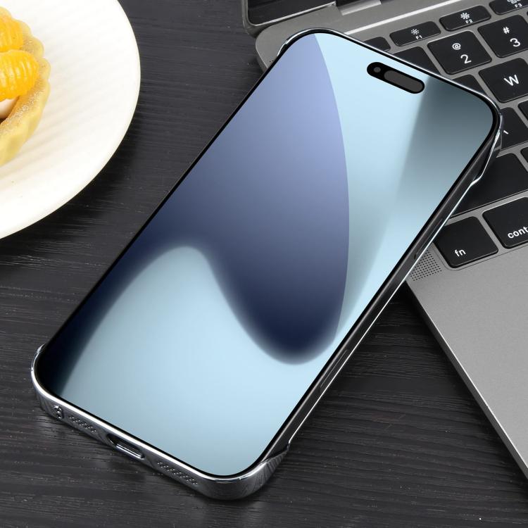For iPhone 17 Pro Electroplating Frameless Frosted Anti-Glare PC MagSafe Phone Case(Silver White)