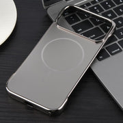 For iPhone 17 Pro Electroplating Frameless Frosted Anti-Glare PC MagSafe Phone Case(Titanium Gray)