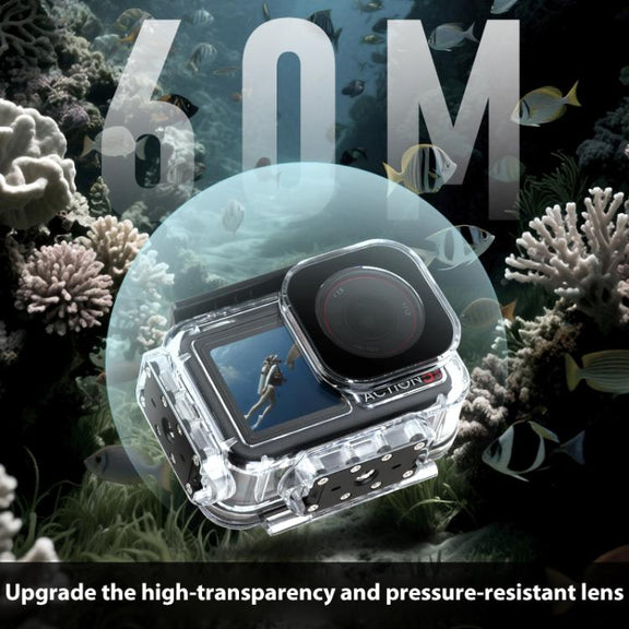 For DJI Osmo Action 5 Pro Magnetic 60m Water-resistant Case Diving Case + Gift Kit