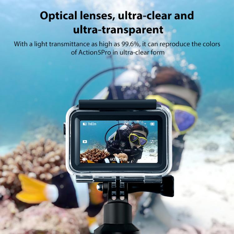 For DJI Osmo Action 5 Pro Magnetic 60m Water-resistant Case Diving Case + Gift Kit