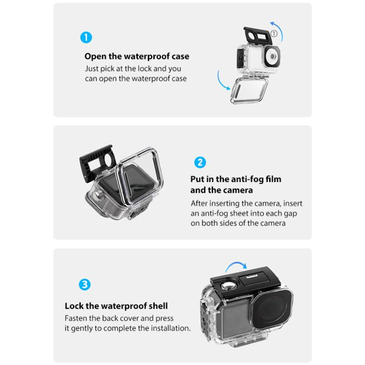 For DJI Osmo Action 5 Pro Magnetic 60m Water-resistant Case Diving Case + Gift Kit