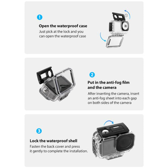 For DJI Osmo Action 5 Pro Magnetic 60m Water-resistant Case Diving Case + Gift Kit