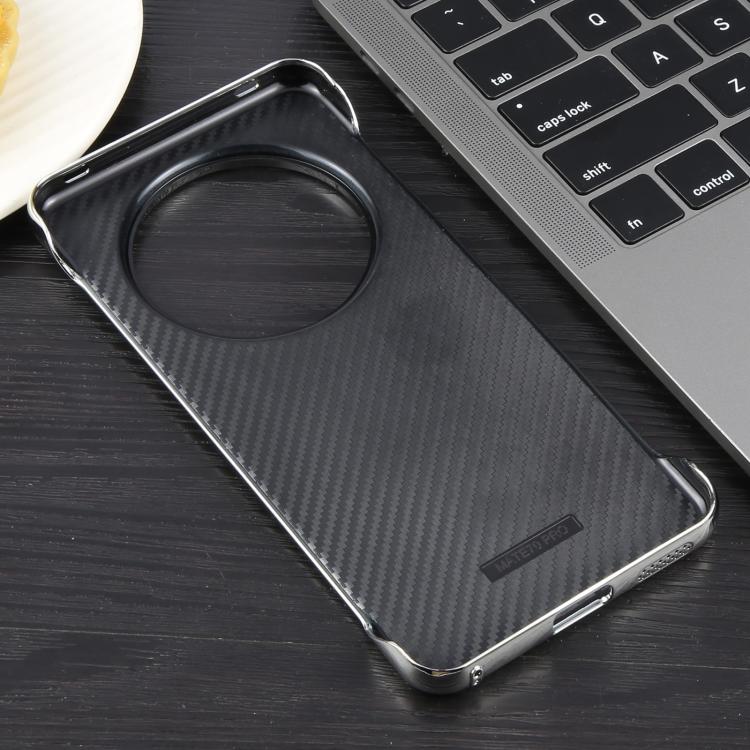 For Huawei Mate 60 Electroplating Frameless Frosted Anti-Glare PC MagSafe Phone Case(Silver White)