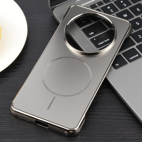 For Huawei Mate 60 Electroplating Frameless Frosted Anti-Glare PC MagSafe Phone Case(Titanium Gray)