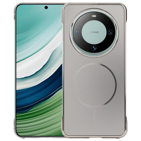 For Huawei Mate 60 Electroplating Frameless Frosted Anti-Glare PC MagSafe Phone Case(Titanium Gray)