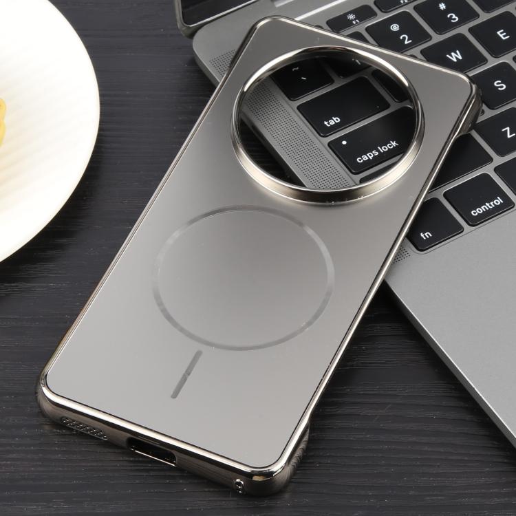 For Huawei Mate 60 Pro Electroplating Frameless Frosted Anti-Glare PC MagSafe Phone Case(Titanium Gray)