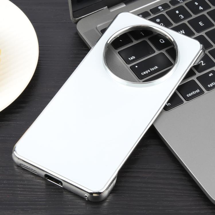 For Huawei Mate 70 Electroplating Frameless Frosted Anti-Glare PC MagSafe Phone Case(Silver White)