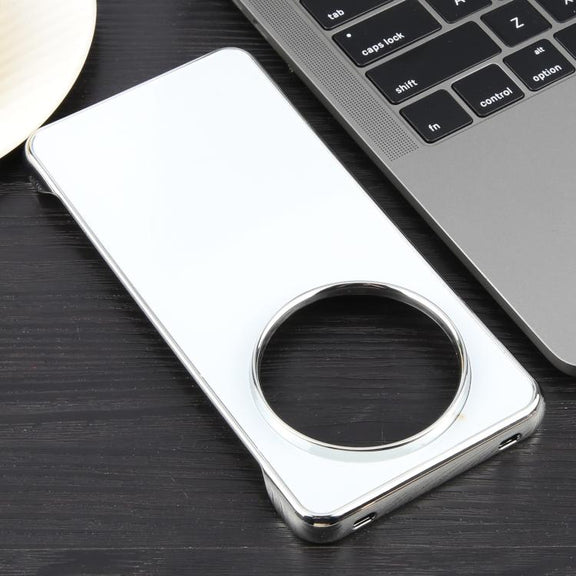 For Huawei Mate 70 Electroplating Frameless Frosted Anti-Glare PC MagSafe Phone Case(Silver White)