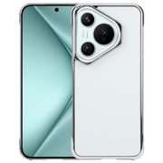 For Huawei Pura 70 Electroplating Frameless Frosted Anti-Glare PC MagSafe Phone Case(Silver White)