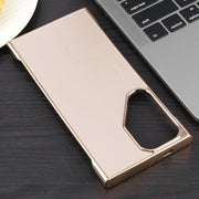For Samsung Galaxy S22 Ultra 5G Electroplating Frameless Frosted Anti-Glare PC MagSafe Phone Case(Desert Gold)