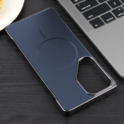For Samsung Galaxy S22 Ultra 5G Electroplating Frameless Frosted Anti-Glare PC MagSafe Phone Case(Black)