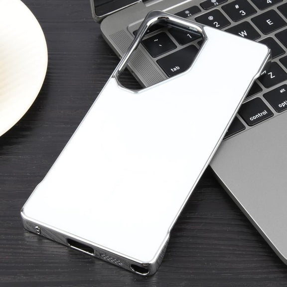 For Samsung Galaxy S22 Ultra 5G Electroplating Frameless Frosted Anti-Glare PC MagSafe Phone Case(Silver White)