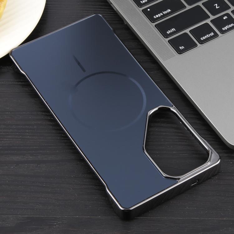 For Samsung Galaxy S23 Ultra 5G Electroplating Frameless Frosted Anti-Glare PC MagSafe Phone Case(Black)