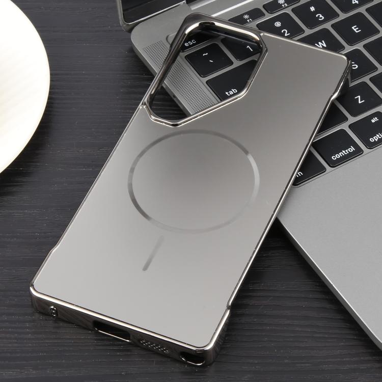 For Samsung Galaxy S23 Ultra 5G Electroplating Frameless Frosted Anti-Glare PC MagSafe Phone Case(Titanium Gray)