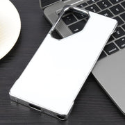 For Samsung Galaxy S24 Ultra 5G Electroplating Frameless Frosted Anti-Glare PC MagSafe Phone Case(Silver White)