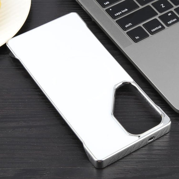 For Samsung Galaxy S24 Ultra 5G Electroplating Frameless Frosted Anti-Glare PC MagSafe Phone Case(Silver White)