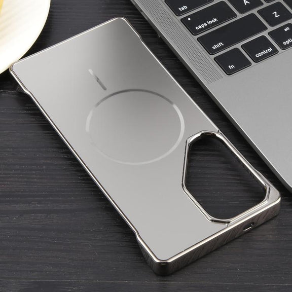 For Samsung Galaxy S24 Ultra 5G Electroplating Frameless Frosted Anti-Glare PC MagSafe Phone Case(Titanium Gray)