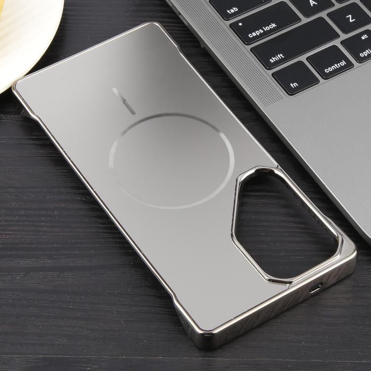 For Samsung Galaxy S24 Ultra 5G Electroplating Frameless Frosted Anti-Glare PC MagSafe Phone Case(Titanium Gray)