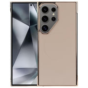 For Samsung Galaxy S25 Ultra 5G Electroplating Frameless Frosted Anti-Glare PC MagSafe Phone Case(Desert Gold)