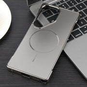 For Samsung Galaxy S25 Ultra 5G Electroplating Frameless Frosted Anti-Glare PC MagSafe Phone Case(Titanium Gray)