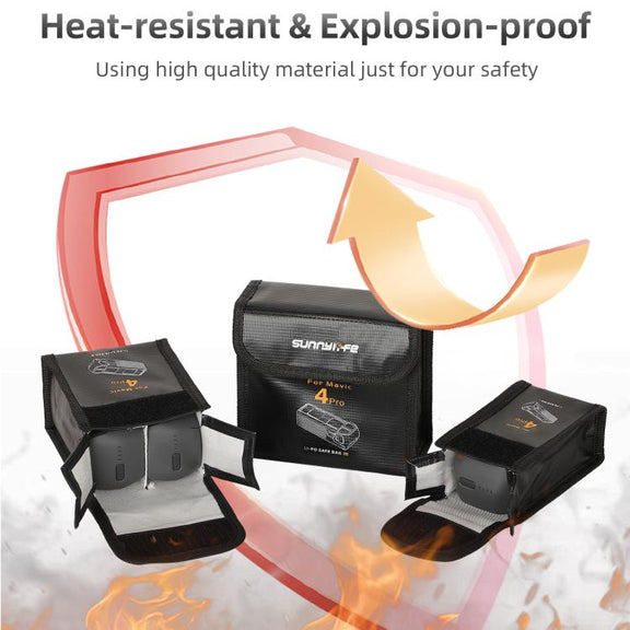 For DJI Mavic 4 Pro Sunnylife Battery Explosion-proof Safe Bag Protective Li-Po Safe Bag(For 3pcs Batteries)