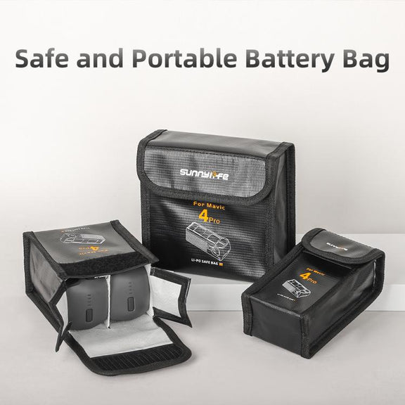 For DJI Mavic 4 Pro Sunnylife Battery Explosion-proof Safe Bag Protective Li-Po Safe Bag(For 3pcs Batteries)