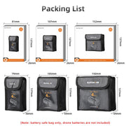 For DJI Mavic 4 Pro Sunnylife Battery Explosion-proof Safe Bag Protective Li-Po Safe Bag(For 3pcs Batteries)