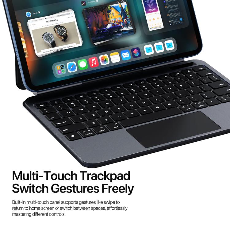 For iPad 2025 / 2022 DUX DUCIS MK Pro Series Floating Magnetic Keyboard Tablet Leather Case(Black)
