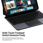 For iPad Air 13 2025 / iPad Pro 12.9 2022 DUX DUCIS MK Pro Series Floating Magnetic Keyboard Tablet Leather Case(Black)