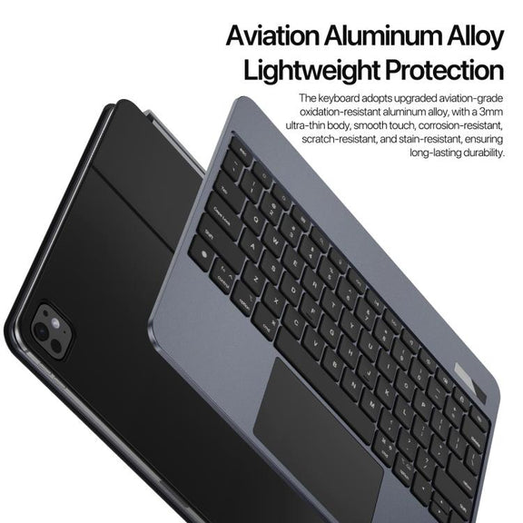 For iPad Pro 13 2024 DUX DUCIS MK Pro Series Floating Magnetic Keyboard Tablet Leather Case(Black)