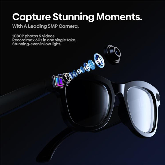 Zeblaze Eyewear AI Shooting Glasses Open-ear Audio AI Assistance(Transparent Lenses)