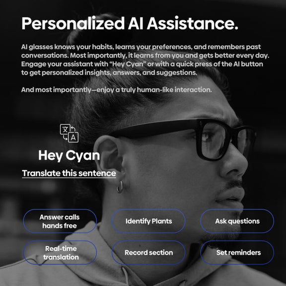Zeblaze Eyewear AI Shooting Glasses Open-ear Audio AI Assistance(Transparent Lenses)