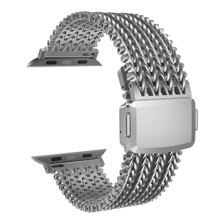 For Apple Watch 42mm / 41mm / 40mm / 38mm Mesh Magnetic Stainless Steel Watch Band(Grey)