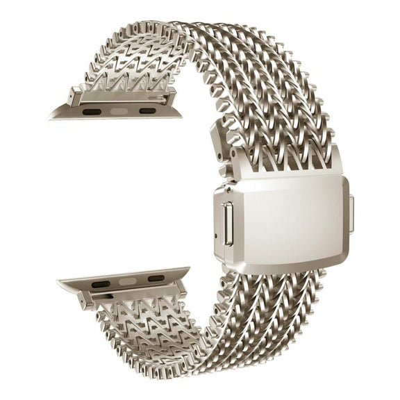 For Apple Watch 42mm / 41mm / 40mm / 38mm Mesh Magnetic Stainless Steel Watch Band(Starlight)