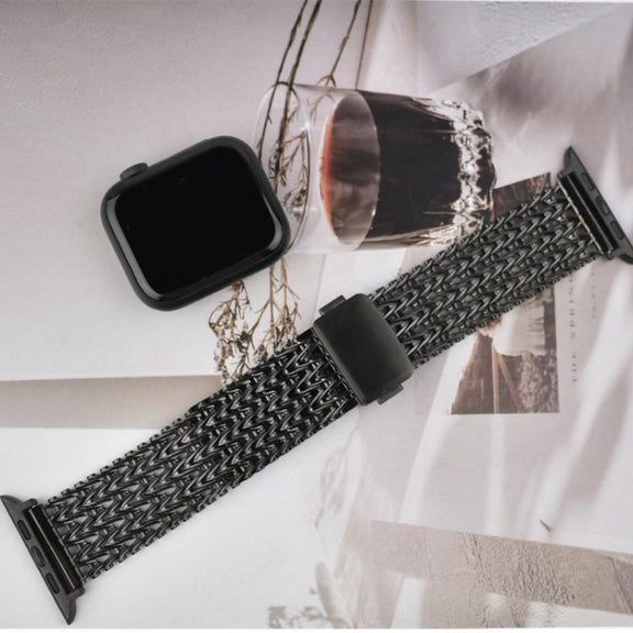 For Apple Watch 42mm / 41mm / 40mm / 38mm Mesh Magnetic Stainless Steel Watch Band(Grey)