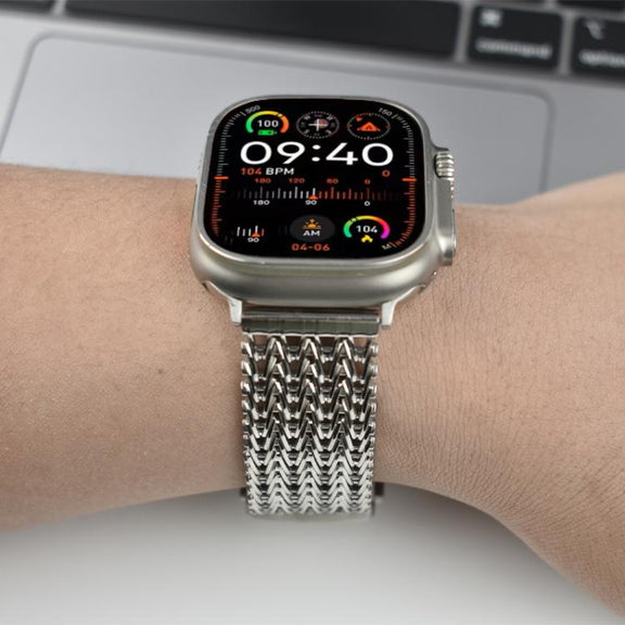For Apple Watch 42mm / 41mm / 40mm / 38mm Mesh Magnetic Stainless Steel Watch Band(Grey)