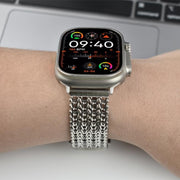 For Apple Watch 46mm / 49mm / 45mm / 44mm Mesh Magnetic Stainless Steel Watch Band(Starlight)