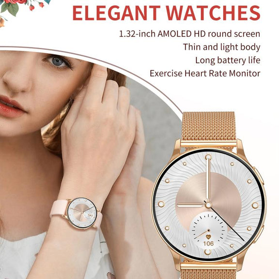 CY29 1.32 inch AMOLED Screen Female Smart Watch Supports COFIT APP(Silver)