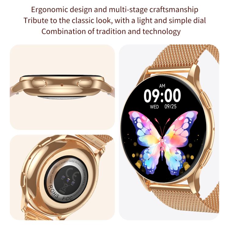 CY29 1.32 inch AMOLED Screen Female Smart Watch Supports COFIT APP(Gold Pink)