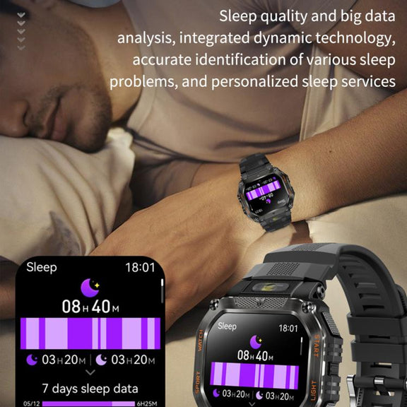 HT34 1.75 inch IPS Screen 3ATM Outdoor Sports BT Smart Watch(Black)