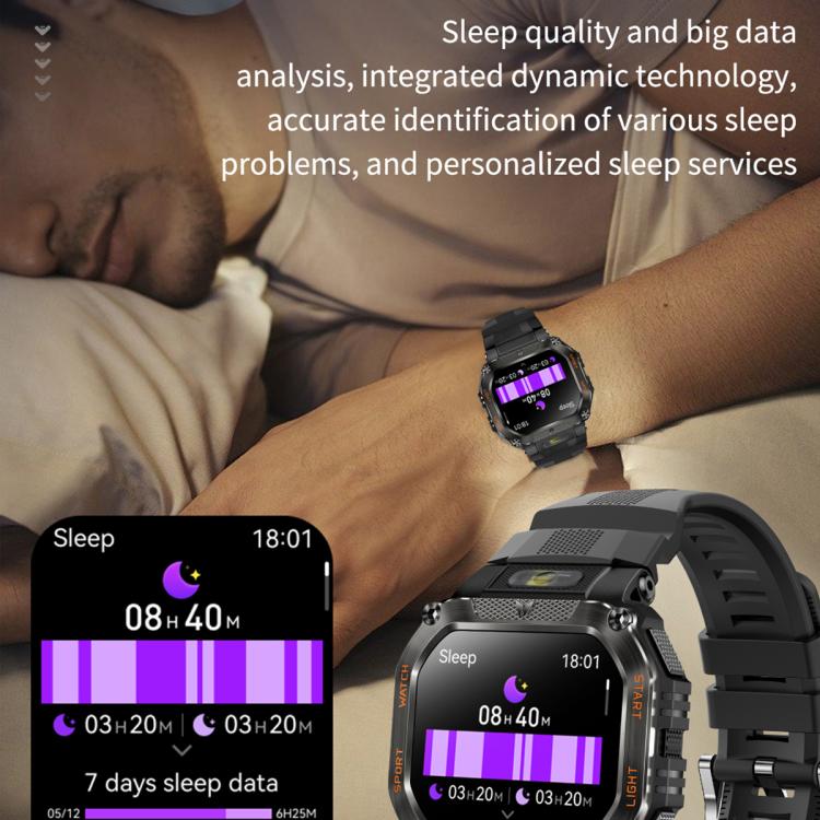 HT34 1.75 inch IPS Screen 3ATM Outdoor Sports BT Smart Watch(Black)