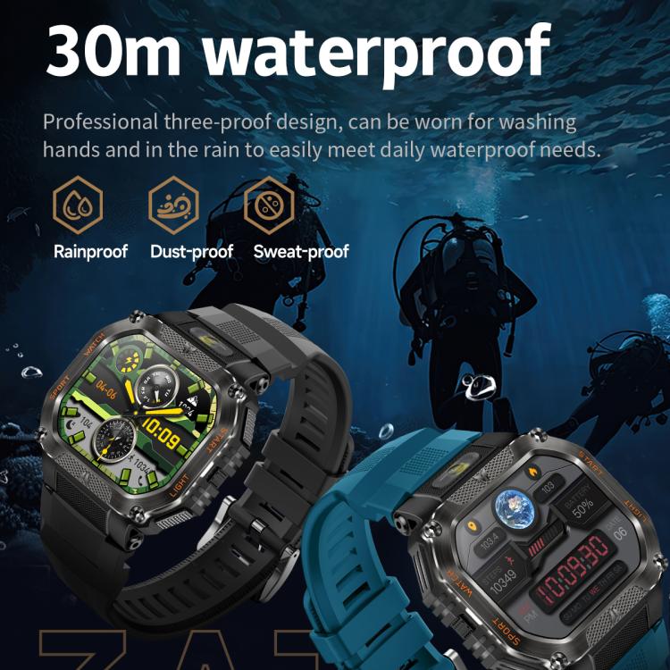 HT34 1.75 inch IPS Screen 3ATM Outdoor Sports BT Smart Watch(Black)