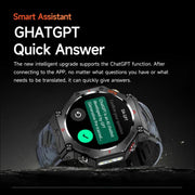 KC91 1.39 inch IPS Screen 3ATM Outdoor GPS Smart Watch with Flashlight(Black)