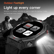 KC91 1.39 inch IPS Screen 3ATM Outdoor GPS Smart Watch with Flashlight(Camouflage)