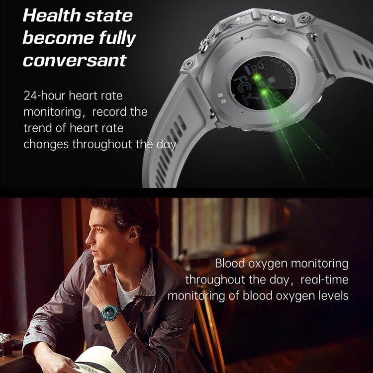 KT85 1.43 inch Screen 5ATM Outdoor Sports Smart Watch with Strong Flashlight(Black)