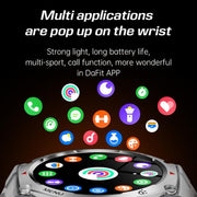 KT85 1.43 inch Screen 5ATM Outdoor Sports Smart Watch with Strong Flashlight(Black)