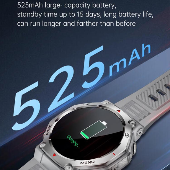 KT85 1.43 inch Screen 5ATM Outdoor Sports Smart Watch with Strong Flashlight(Black)